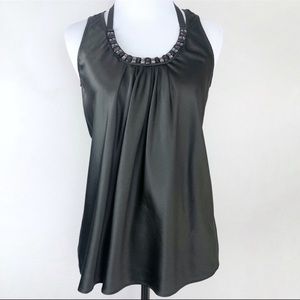 Club Monaco Silk Blend Beaded Racerback Blouse